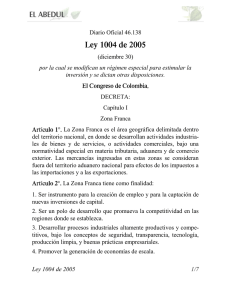 Ley 1004 de 2005 -Zonas Francas