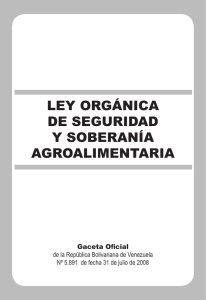 ley orgánica de seguridad y soberanía agroalimentaria
