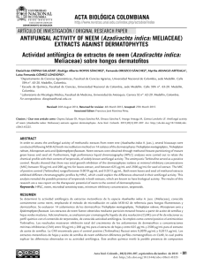 ANTIFUNGAL ACTIVITY OF NEEM (Azadirachta indica
