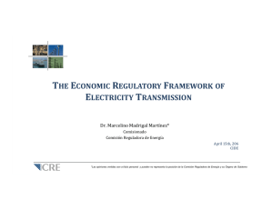 the economic regulatory framework of electricity transmission