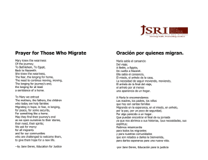 Prayer for Those Who Migrate Oración por quienes migran.