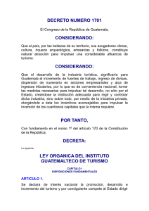 LEY ORGÁNICA INGUAT - Instituto Guatemalteco de Turismo