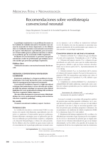 Recomendaciones sobre ventiloterapia convencional neonatal