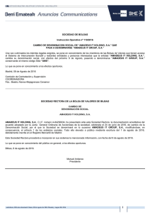 SOCIEDAD DE BOLSAS Instrucción Operativa nº 110/2016 CAMBIO