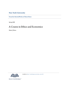 A Course in Ethics and Economics - SelectedWorks