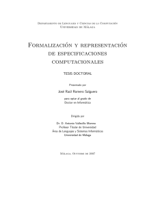 Formalización y representación de especificaciones computacionales