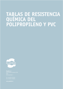 tablas de resistencia química del polipropileno y pvc