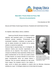 Niels Bohr: Premio Nobel de Física 1922 Discurso