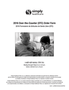 2016 Over-the-Counter (OTC) Order Form