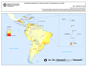 Densidad de población en América del Sur, Centroamérica y el Caribe