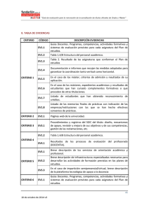 8. TABLA DE EVIDENCIAS CRITERIO CÓDIGO DESCRIPCIÓN
