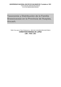 Taxonomía y Distribución de la Familia Brassicaceae