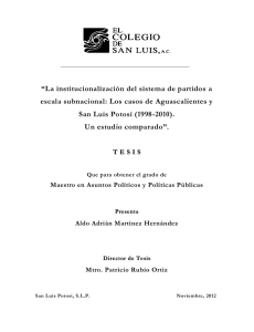 La institucionalización del sistema de partidos a escala subnacional