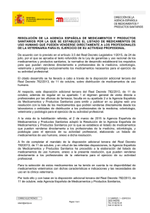 Resolución de la Agencia Española de Medicamentos y Productos