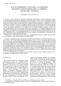 éxito reproductivo del alcaraván (burhinus oedicnemus) en la serena