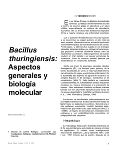 Bacillus thuringiensis: Aspectos generales y biología