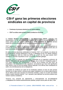 CSI-F gana las primeras elecciones sindicales en capital de provincia