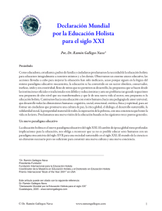 Declaración Mundial por la Educación Holista