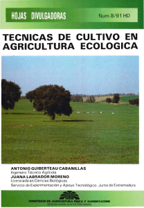 TECNICAS DE CULTIVO EN AGRICULTURA ECOLOGICA