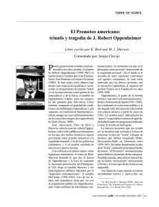 El Prometeo americano: triunfo y tragedia de J. Robert Oppenheimer