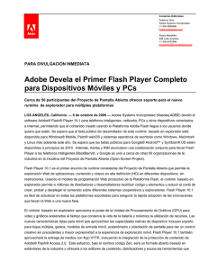 Adobe Devela el Primer Flash Player Completo para Dispositivos