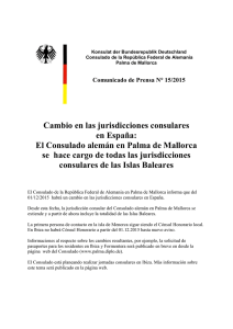 Cambio en las jurisdicciones consulares en España: El Consulado