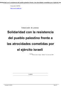 Solidaridad con la resistencia del pueblo palestino frente a
