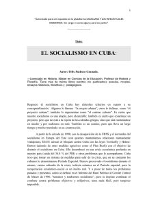 EL SOCIALISMO EN CUBA: