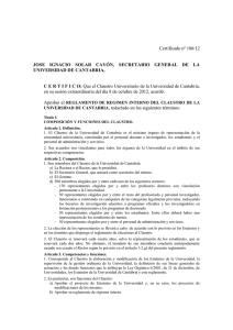 Reglamento Claustro - Universidad de Cantabria