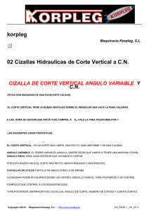 korpleg 02 Cizallas Hidraulicas de Corte Vertical a C.N.