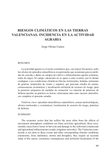 Riesgos climáticos en las tierras valencianas. Incidencias en la