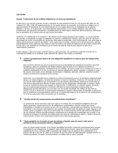 220-36784 Asunto: Tratamiento de los créditos litigiosos en el