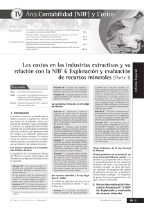 IV Los costos en las industrias extractivas y su relación con la NIIF 6