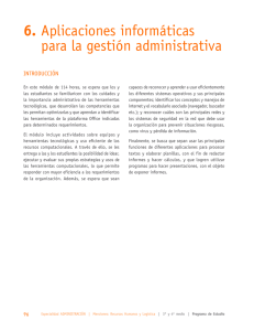 6. Aplicaciones informáticas para la gestión administrativa