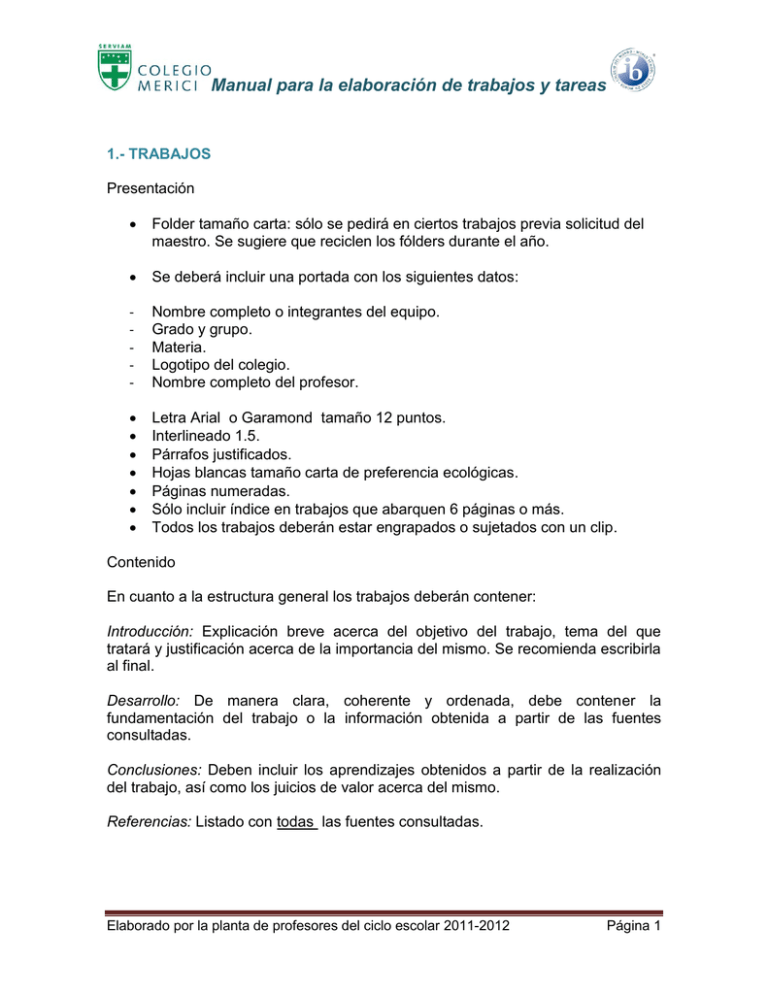 Manual Para La Elaboraci N De Trabajos Y Tareas