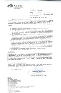 ACUERDO : Nro. 3.261 / MAT. : Consejo Regional de Aysén