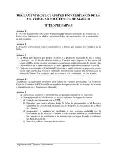Reglamento Claustro - Universidad Politécnica de Madrid
