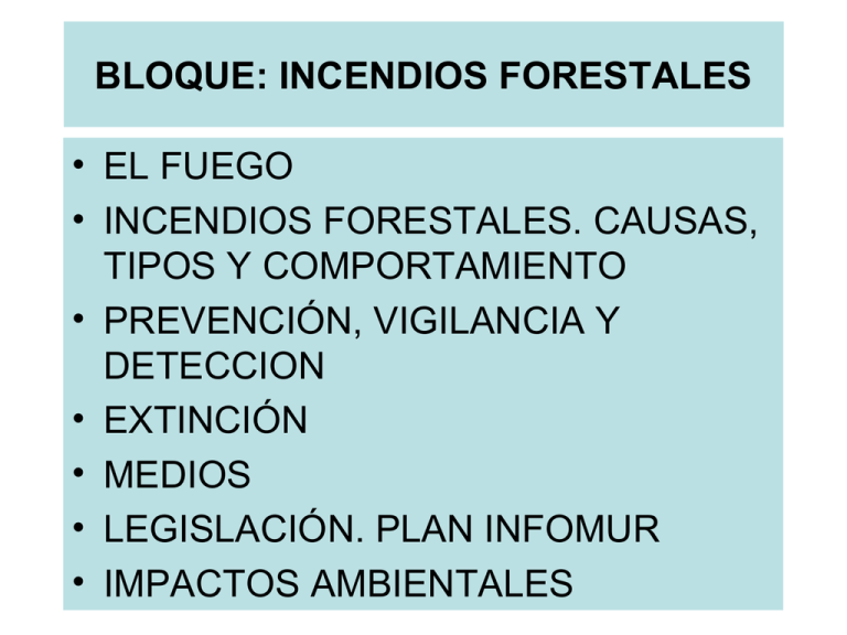 Los Incendios Forestales Y El Medio Fisico