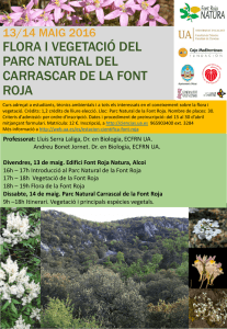 Flora i Vegetació del Parc Natural del Carrascar de la Font Roja