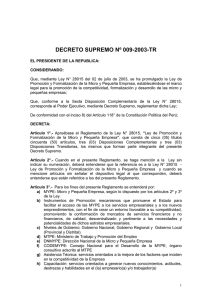 Decreto Supremo N° 009-2003-TR