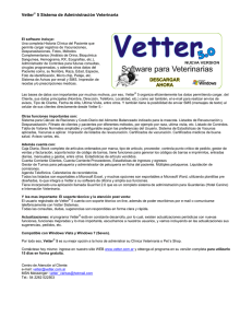Vetter® 5 Sistema de Administración Veterinaria