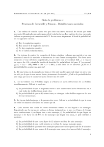 Guía de problemas 4 Procesos de Bernouilli y Poisson