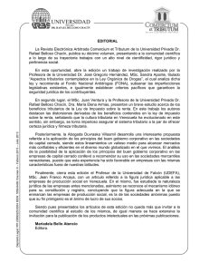 EDITORIAL La Revista Electrónica Arbitrada Comercium et Tributum