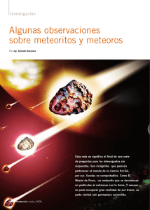 Algunas observaciones sobre meteoritos y meteoros