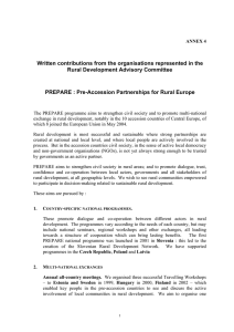 PREPARE : Pre-Accession Partnerships for Rural