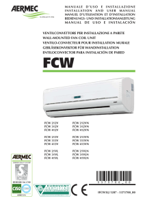 Wall-mounted fan coil Aermec FCW V, VL, VN, VLN Installation and