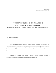 “joint venture” o contrato de colaboración empresarial