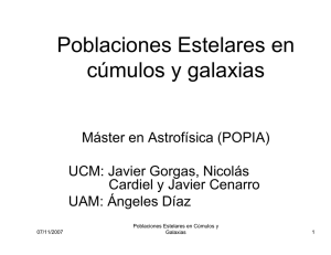Poblaciones Estelares en cúmulos y galaxias