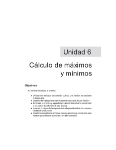Unidad 6 Cálculo de máximos y mínimos
