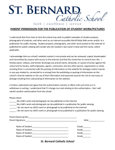 parent permission for the publication of student work